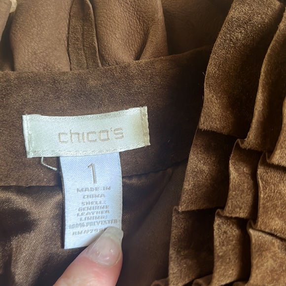 This is a size one leather jacket from Chicos - Picture 2 of 3